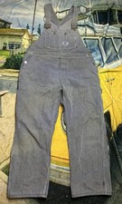 True VTG Hickory Stripe Big Smith Overalls Blue/white Approx Sz 42 Short Read