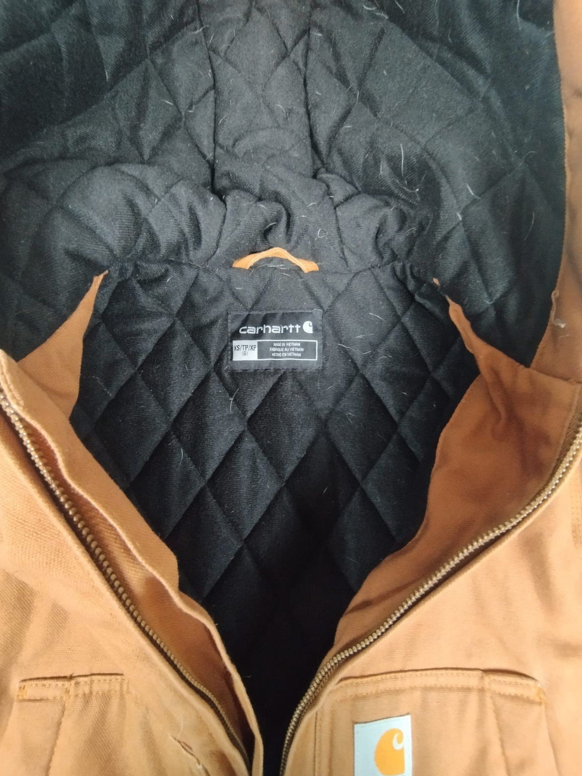 Carhartt Kids XS Brown Duck Canvas Insulated Hooded Active Jacket Quilt Lined thumbnail 5