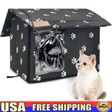 Outdoor Waterproof Cat House Foldable Warm Shelter Stray Cats Small Dogs New