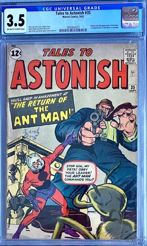 TALES TO ASTONISH #35 CGC 3.5 OWTW PAGES   1ST APP OF ANT-MAN IN COSTUME 1962