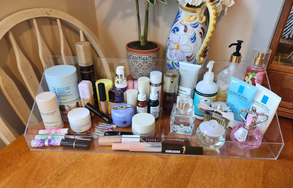 Deluxe Acrylic Beauty Organizer - Large Tray - Bathroom Counter - Vanity, Clear - Image 2 of 4