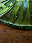 Vintage L.E. Smith Handkerchief Pedestal Green Glass Compote Candy Dish Bowl — photo 2
