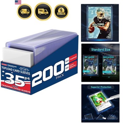 200 Card Sleeves - 3''x4'' Hard Plastic Top Loaders for Cards - Trading Card Sl...