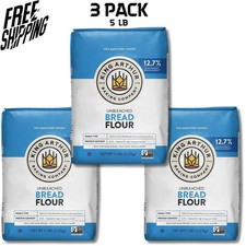 King Arthur Flour Unbleached Bread Flour 5 lb. Bag 3 PACK FREE FAST SHIPPING