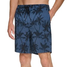 Kirkland Signature Men's XXL Swim Shorts Blue Palm Print n1003