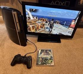 Sony Playstation 3 PS3 40 GB Fat Console Model CECHG01 w/ Controller & 2 Games