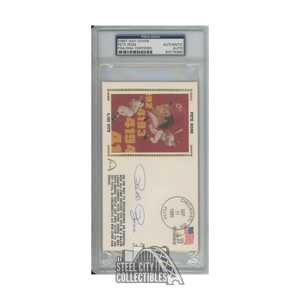 Pete Rose Autographed Cincinnati Reds First Day Cover Envelope - PSA/DNA