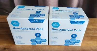100 ct Sterile Nonstick Pads Wound Care Absorbent Non-Adherent 3x8'' MedPride
