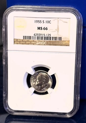 ~~  1955-S Silver Roosevelt Dime, NGC MS-66 (125)  ~~