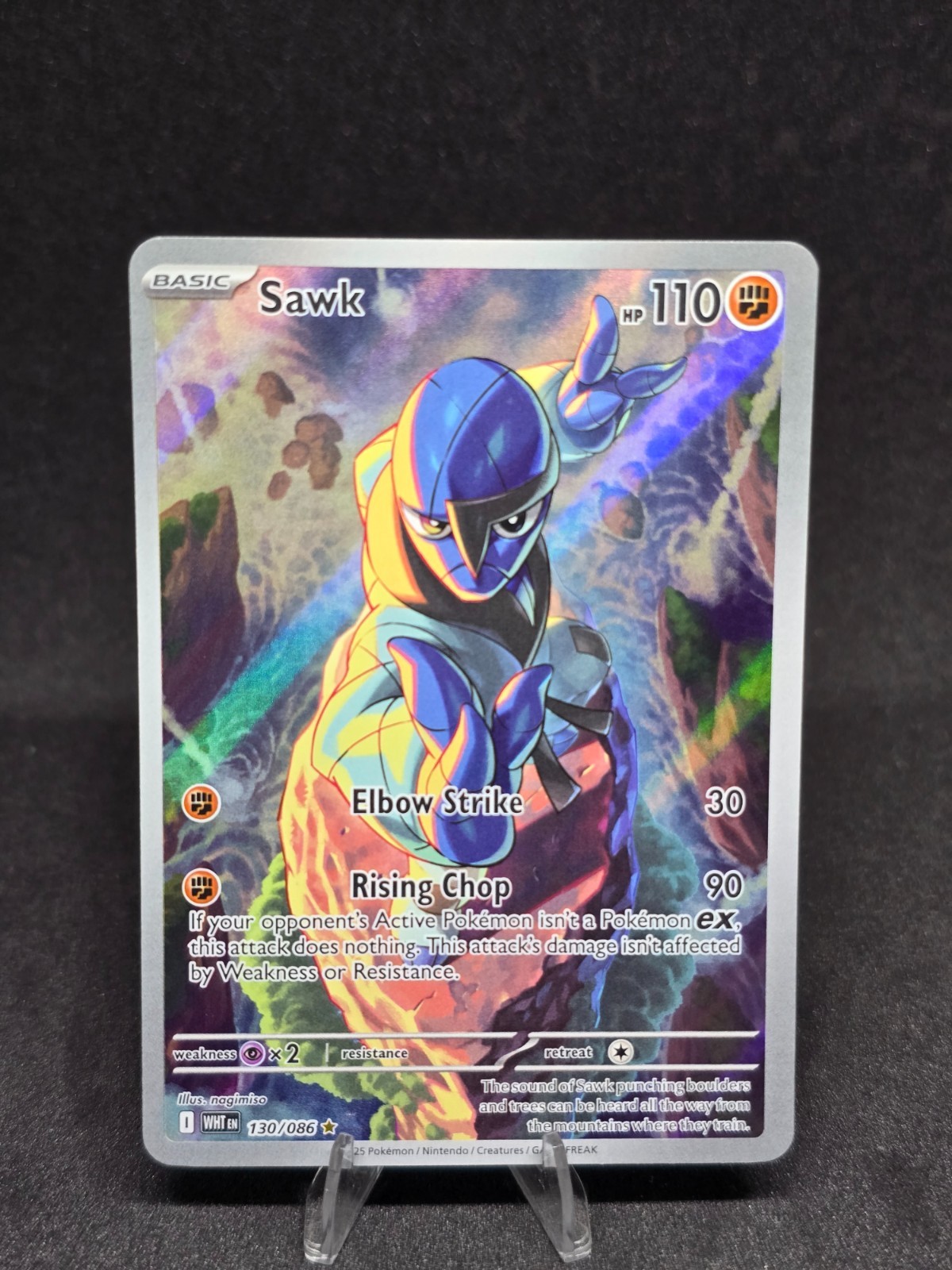 Pokemon TCG Sawk 130/086 SV:White Flare Illustration Rare Holo NM