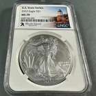2022 Silver Eagle NGC MS70, U.S. States Series - RHODE ISLAND (89922)