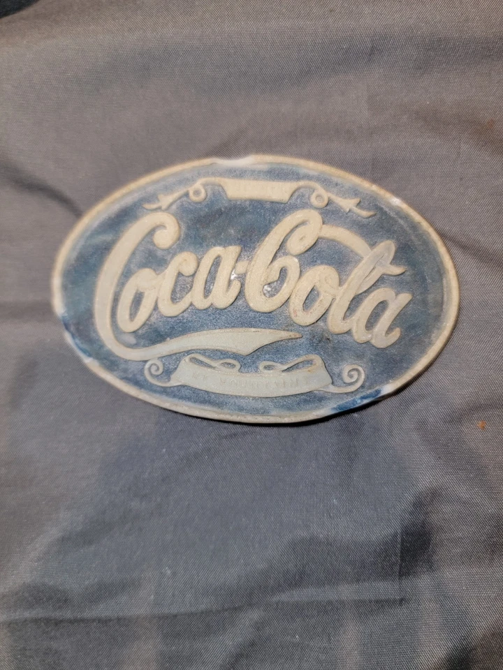 Coca Cola Clay Belt Buckle 5 Cents At Fountains Belt Buckle Vintage - Imagem 4 de 4
