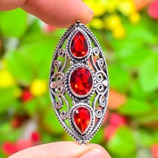 Mozambique Garnet Gemstone 925 Sterling Silver Gift Jewelry Ring Size 7 Z356
