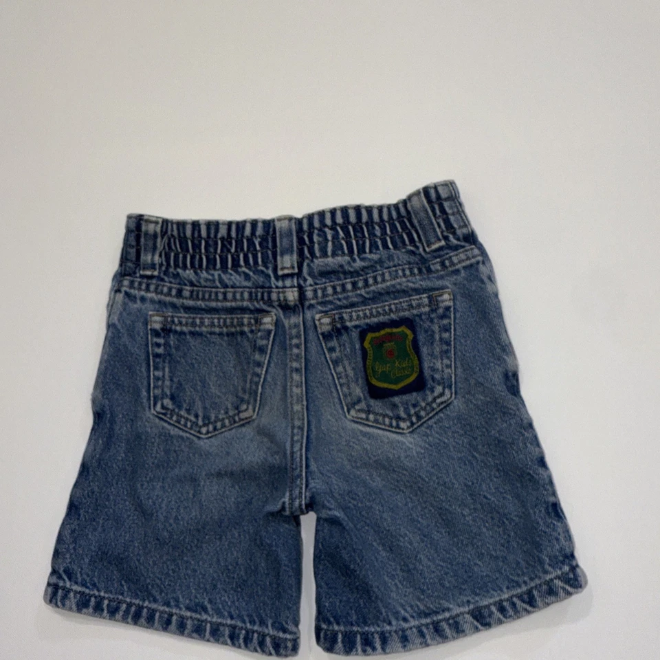Bermuda jeans clássica vintage anos 90 GAP JEANS AZUL MENINOS ELÁSTICA Tamanho 4 - Imagem 2 de 4