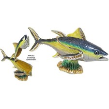 Yellow Fin Tuna Jeweled Trinket Box with Austrian Crystals