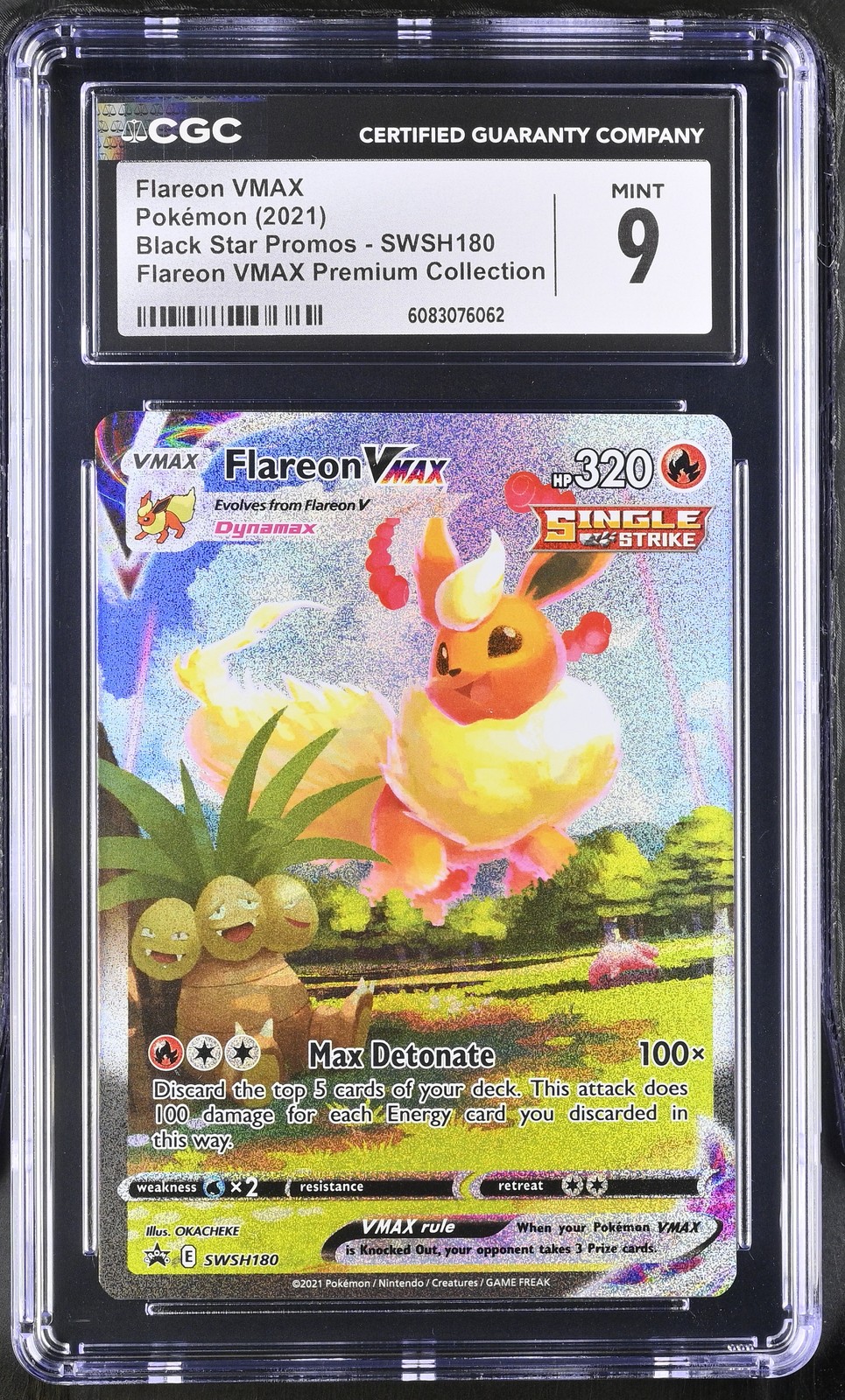 Flareon Vmax SWSH180 Premium Collection Pokemon CGC 9 Mint *062