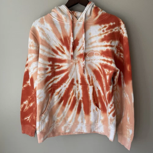 OFF WHITE Felpa con cappuccio donna avorio Ella tie dye arancione bianco taglia small