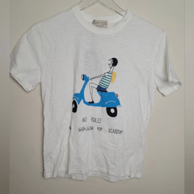 ZARA Kids White Basic T-Shirt T-shirt - 'No Rules When