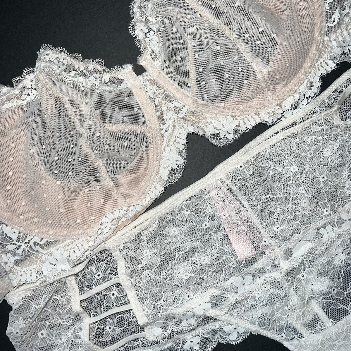 Lot De 3 Soutiens-gorge Push-up Victoria's Secret 36B à Pois Noir Et Blanc - Neuf Avec étiquettes