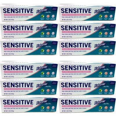 12 x Natural White Sensitive Extreme Whitening Toothpaste 3.4 -oz F/S