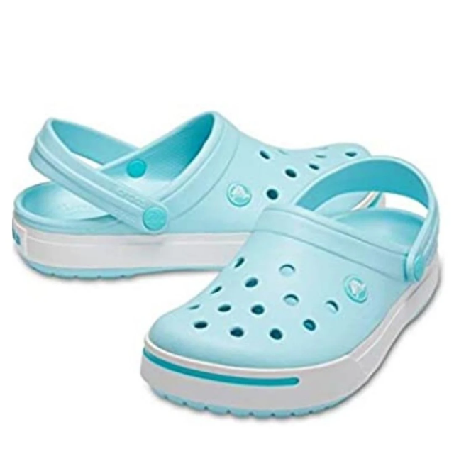 crocs ice blue white