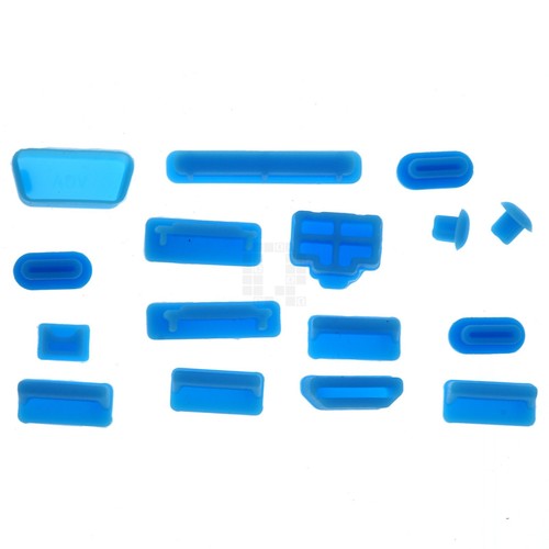 Housses anti-poussière en silicone 16 pièces pour ordinateur portable et appareils mobiles, bleu, USB - Photo 6 sur 19