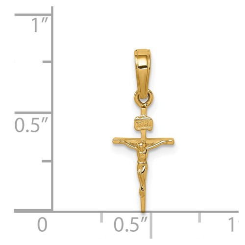 14k Small INRI Crucifix Pendant - 第 3/4 張圖片