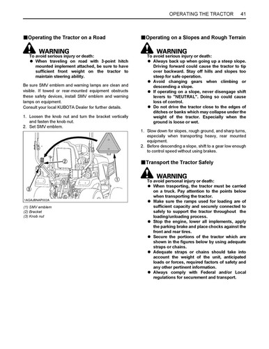 BX23S LA340 BT603 Tractor Operator Instruction Maintenance Manual Kubota Tractor - Picture 6 of 10