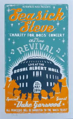 SEASICK STEVE LTD ED 2014 UK ROYAL ALBERT HALL CONCERT ARTIST SIGNED SCREENPRINT