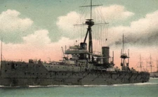 Royal Navy Battleship HMS Dreadnought F.G.O. Stuart Art Postcard