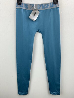 Gymshark size Medium Women s Dusky Teal Light Gray Active Flex Fit Leggings NWT