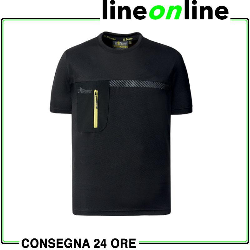 T-shirt da lavoro U Power Christal-Nero-M