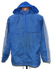 ADIDAS VINTAGE 1980'S BLUE FOOTBALL RAIN JACKET SIZE M ADULT