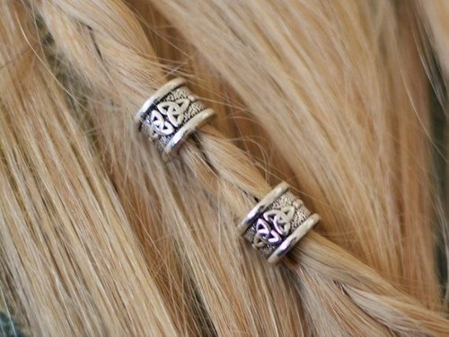 Set of 6 Big Hole Triquetra Beads for Braid Dreadlock Beard Hair Jewelry 6mm ID - Picture 6 of 6