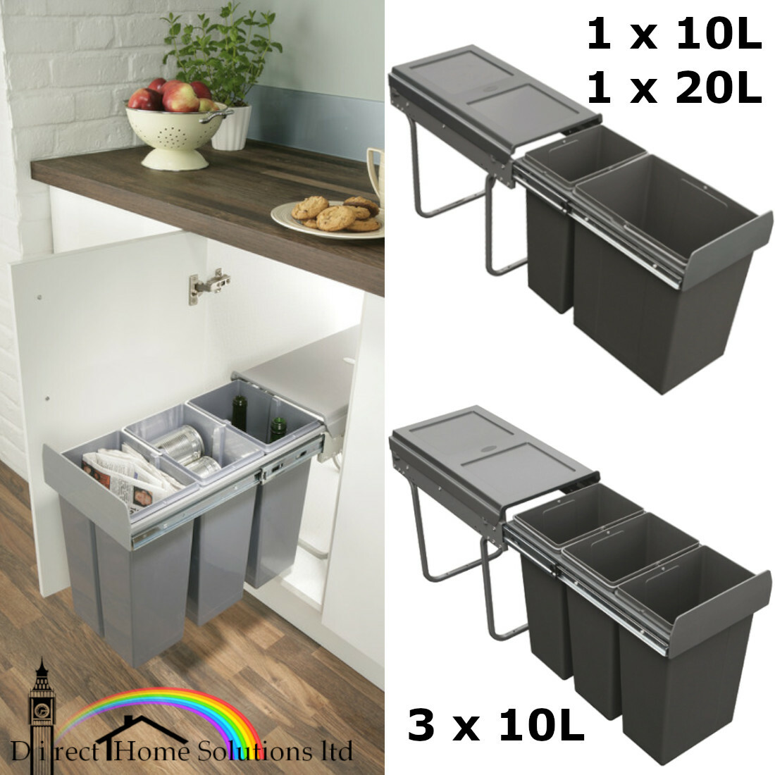 Pull Out Kitchen Bin 400mm Matttroy