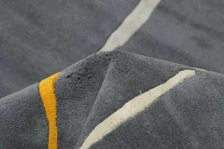 Alfombra Palmira moderna acolchada a mano 100 % lana suave Foto 3 de 3