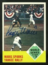 1963 TOPPS #144 ROGER MARIS CENTERED HQ AUTOGRAPHED GEM MINT SIGNED WORLD SERIES