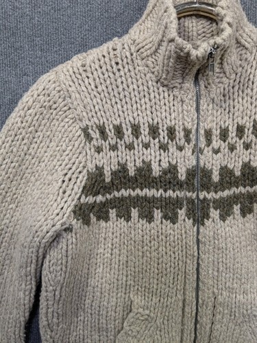 Abercrombie Fitch Wool Cardigan Kids Medium Thick Knit Sweater Mock Neck Y2K - Picture 2 of 12