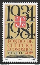 SKV) 1984 MÉXICO, 50 Aniversario del Fondo de Cultura Económica, SCT 1360 mnh