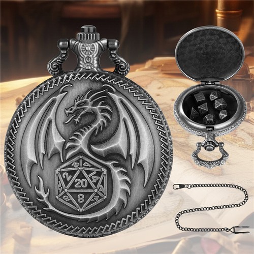 7Pcs/Set Antique Metal Polyhedral Dice DND Role Playing Game with Protable Box - Picture 5 of 11