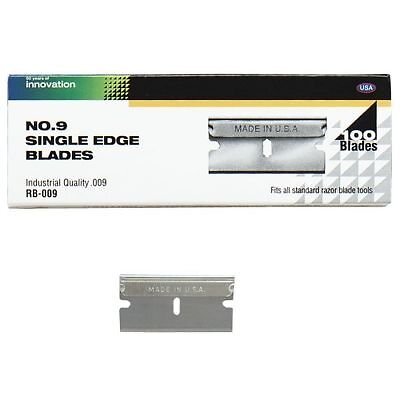 Replacement Blades, Single Edge #9, 100/BX, Two Notched