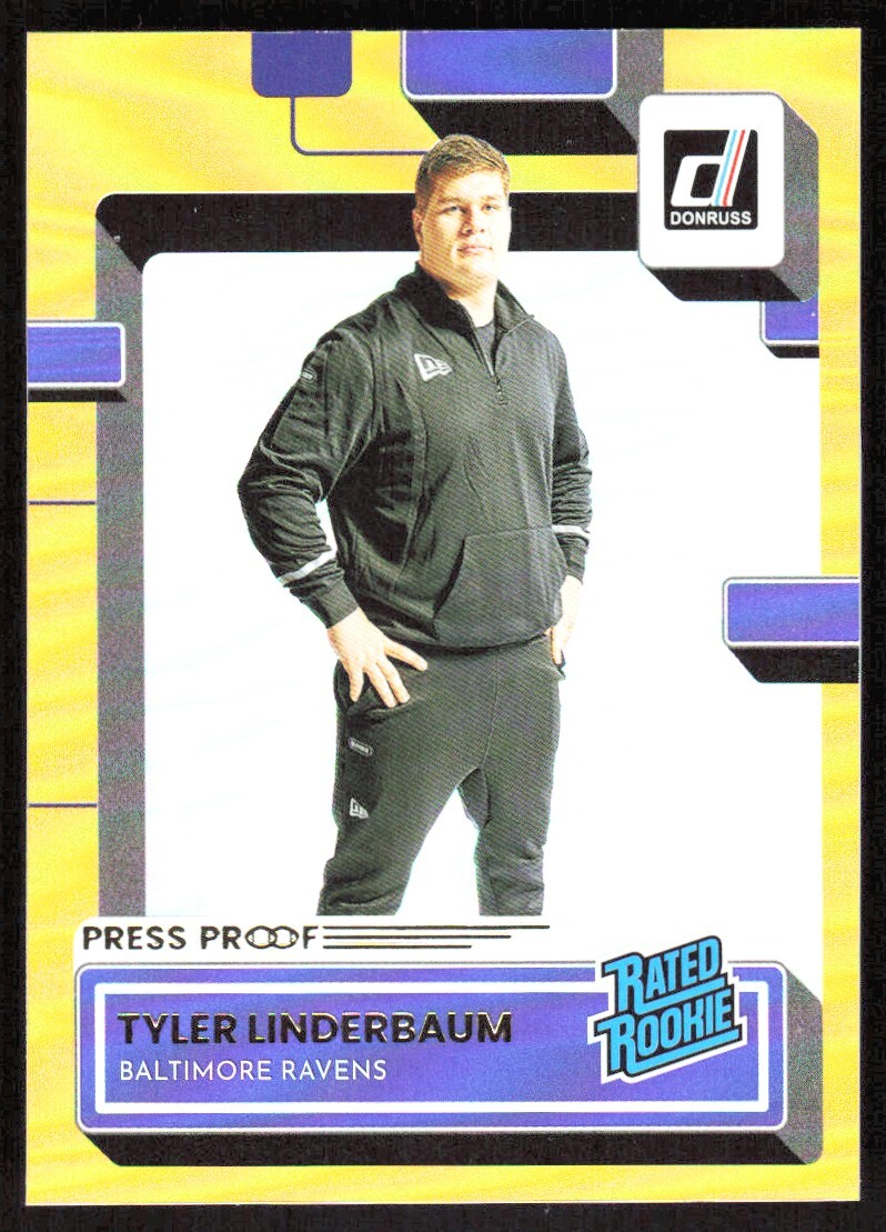 Tyler Linderbaum Panini Donruss #400 Press Proof Gold