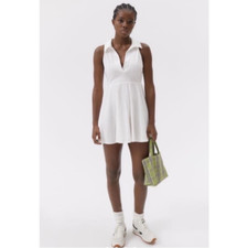 Urban Outfitters UO Womens White Alexa Sleeveless Polo Cotton Mini Dress Small