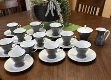 Rosenthal Germany Secunda Grau Complete Set 10 Cups & Saucers/sugar & creamer