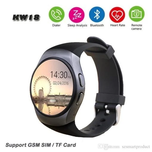 Smartwatch KW18 Herzfrequenz Runder Bildschirm SIM TF Karte Smart Watch