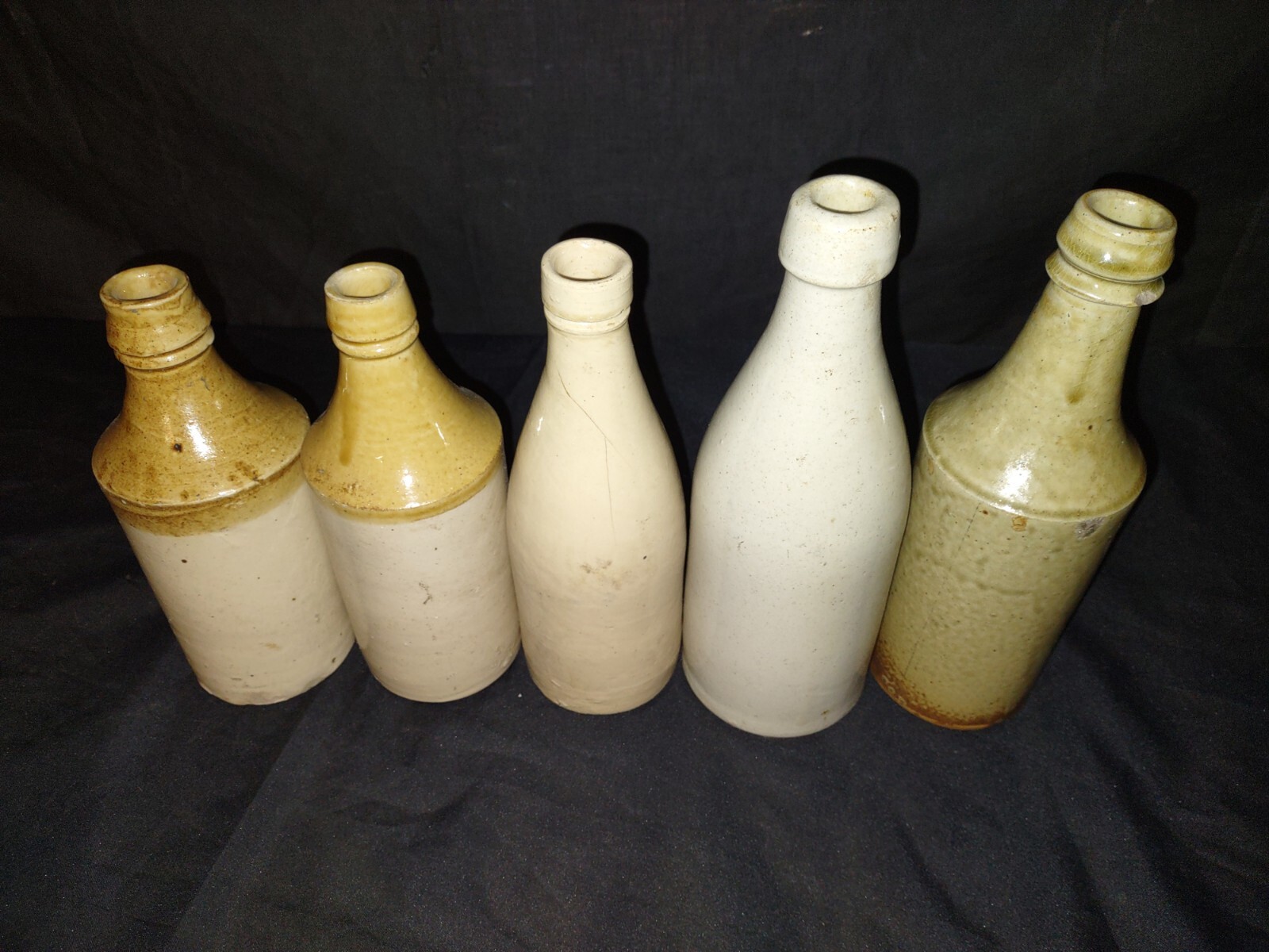 Lot Of 5 Antique Pottery Stoneware Ginger Beer Bottles eBay