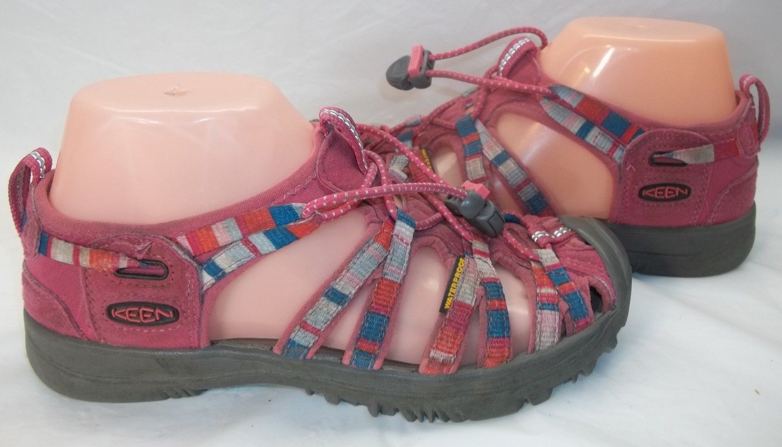 Keen Scarpe Bambini Passeggiate Atletiche US 3 Rosa Multicolore Impermeabili Slip on 376