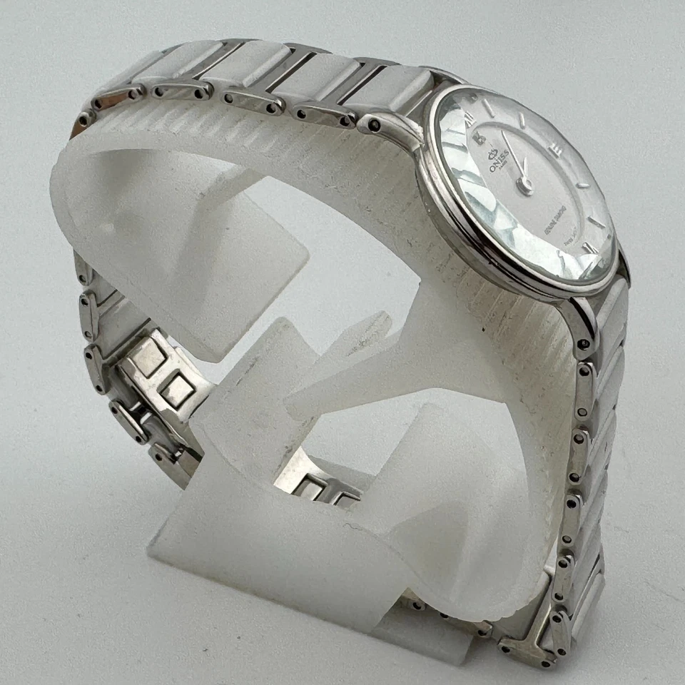 Oniss Reloj Suizo Cuarzo Mujer 30m Acero Blanco Cerámica Analógico Batería Nueva 7.25" Foto 3 de 4