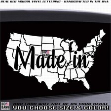 Made in America Vinyl Decal Sticker USA Map United States of America LOVE Window