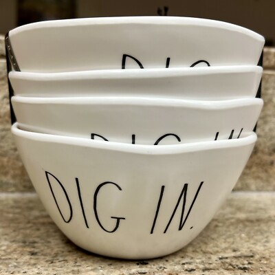 Rae Dunn DIG IN MELAMINE Cereal Bowls Set Of 4